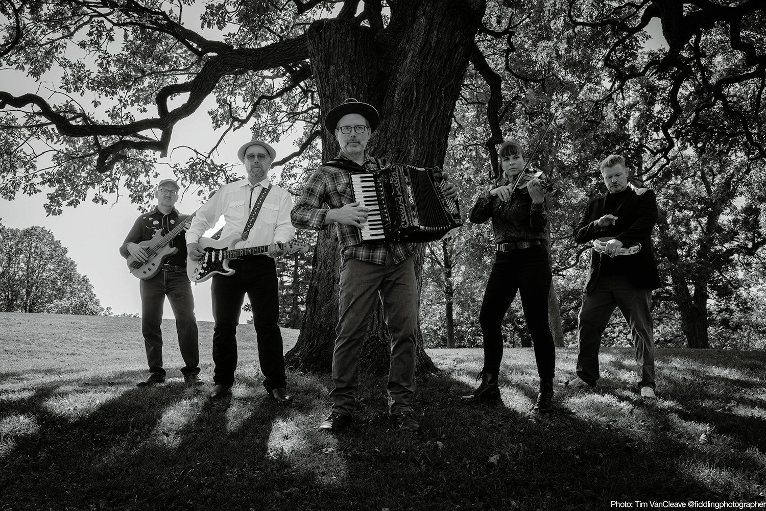 The band in a forest